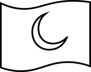 Obraz premium Islamic greetings Ramadan Kareem card design with lanterns and crescent Crescent Ramadan Islamic sticker design Black crescent moon and star icon on white background vector illustration 