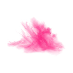 Abstract Pink Smoke Burst Isolated on Transparent Background