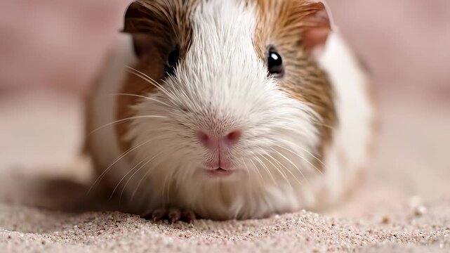 Adorable Guinea Pig Close-Up - A Charming Pet Portrait.