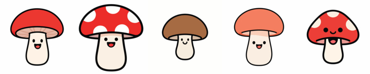 cute smiling mushroom vector