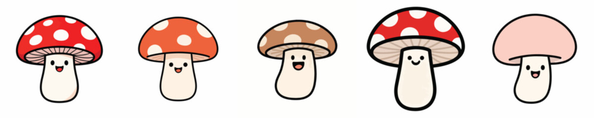 cute smiling mushroom vector