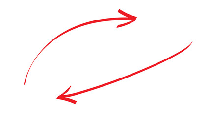 Red curved arrows in a circular motion, representing cycles, rotation, refresh, or continuous processes.