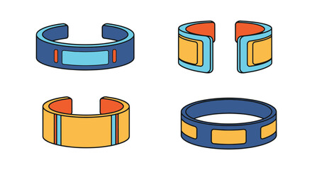 Cuff Bracelet Line creative modern color illustration