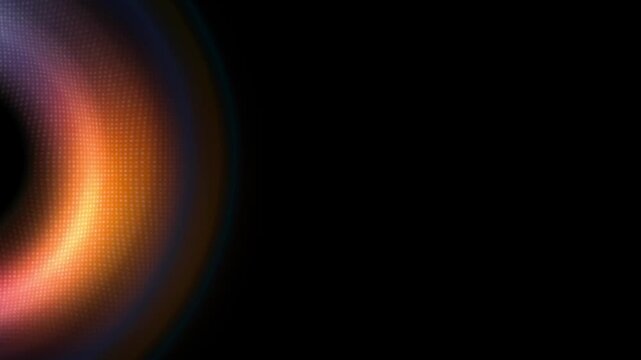 Macro view of vibrant circular gradient with dotted pixel texture and smooth color transition on dark background creating modern futuristic technology backdrop
