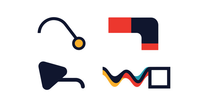 Descender Line art clean modern abstract illustration