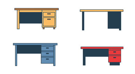 Desk Line art vector creative abstract concept