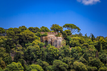 Fototapeta premium Waterfall at Castle Hill or Colline du Chateau in Nice, South of France