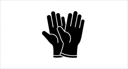 Obraz premium Black silhouette of two hands.