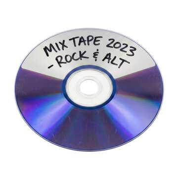 Mix tape CD disc with handwritten text