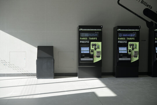 Presto dispensers at an Eglinton Line 5 station, Toronto