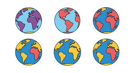 Earth Texture Line art color illustration creative modern