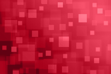 Fototapeta premium Red abstract background with soft geometric squares and modern digital bokeh design