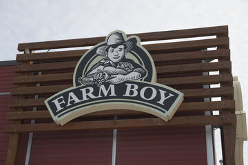 Fototapeta premium logo sign outside Farm Boy located at 1005 Lake Shore Blvd E (at Leslie St), Toronto