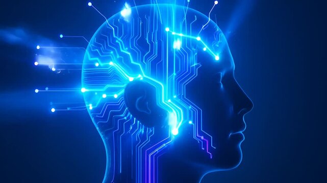 Abstract digital brain with glowing circuits symbolizing artificial intelligence and neural networks