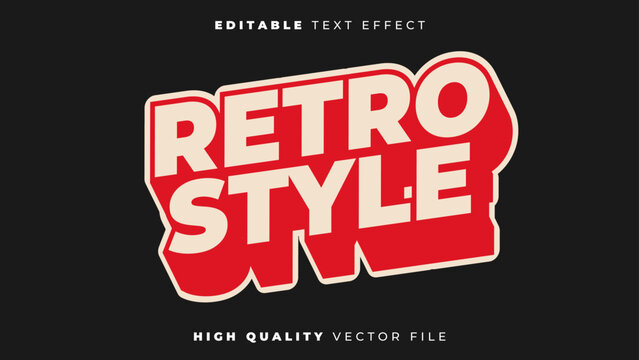 Retro Style Sticker Editable Vector Text Effect