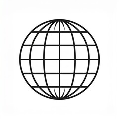 Obraz premium 3D wireframe globe illustration isolated on white background minimal design