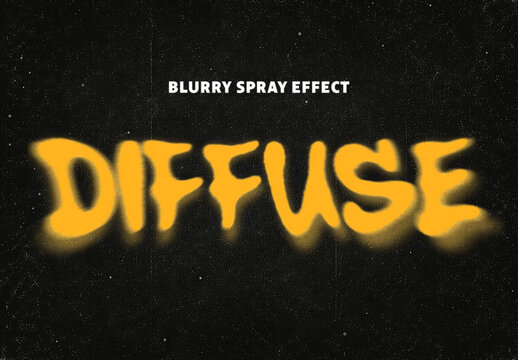 Diffuse Blurry Spray Text Effect