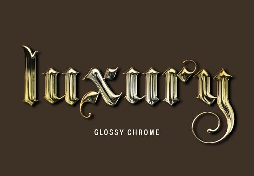 Glossy Gold Metallic Text Effect