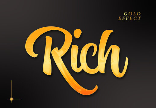 Gold Script Text Effect