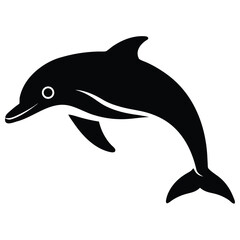 Obraz premium Dolphin icon on white background colorful illustration silhouette