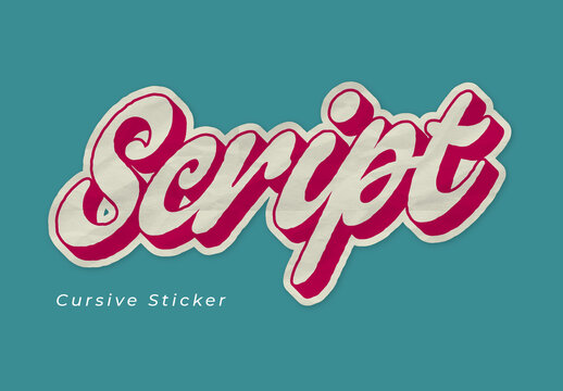 Script Sticker Text Effect