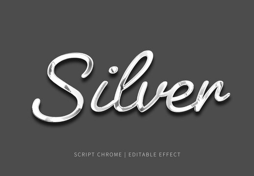 Script Silver Chrome Text Effect