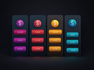 Obraz premium pricing table isolated on a black background