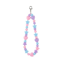 Colorful beaded heart and star phone charm