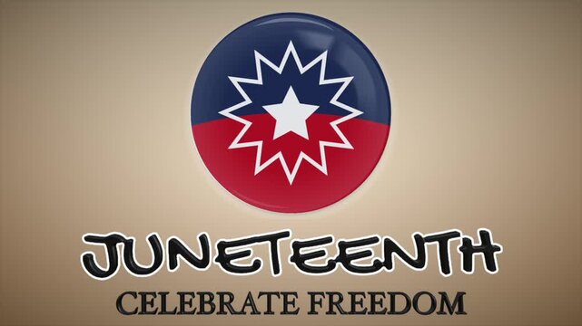 Juneteenth celebrate freedom greeting with official juneteenth flag symbol