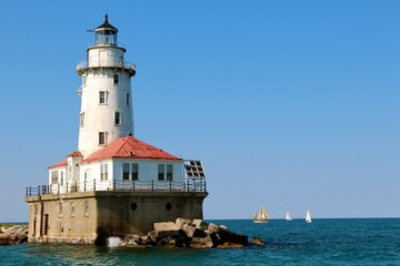 lighthouse along the shore 