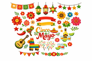 Cinco de Mayo Holiday Ornament Icon Collection