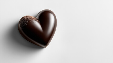 Minimal chocolate heart isolated for Chocolate Day designs.