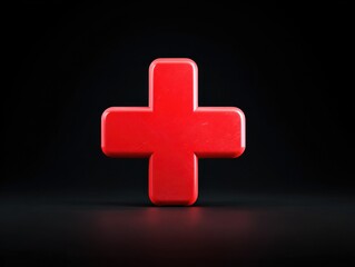 Obraz premium red error cross isolated on a black background