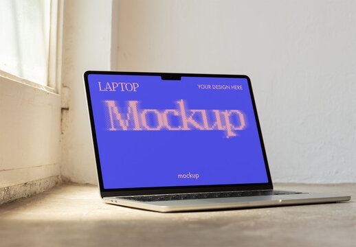 Real photo of Laptop Display. PSD mockup ready for your design.