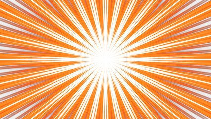 Fototapeta premium Orange and Silver Comic Style Sunburst Radial Motion Background