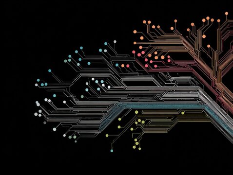 git branch diagram isolated on a black background