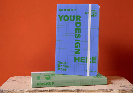 book mockup with a clear two covers and spine