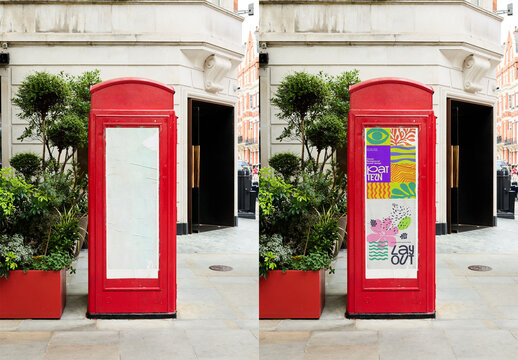 Real photo of  OOH canva in Red Phone Box in London Street