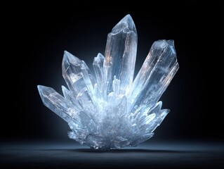 Obraz premium ice crystal glow isolated on a black background