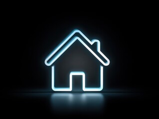 Fototapeta premium real estate glow icon isolated on a black background