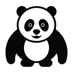Fototapeta premium Icon of a panda on a white background silhouette