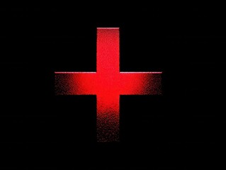 Obraz premium red error cross isolated on a black background