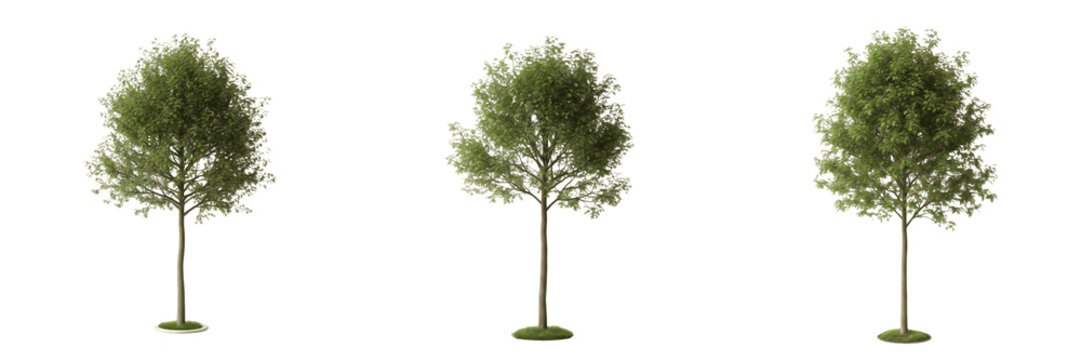 Hawthorn tree isolated on white background, standing on white floor &ndash; Crataegus spp., temperate hawthorn, ornamental hawthorn, red berry tree, garden hawthorn, hawthorn leaves, hawthorn trunk, hawthor