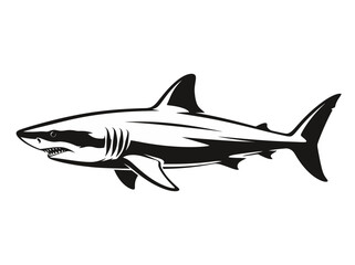 Obraz premium Shark Illustration Side View Vector Graphic Design