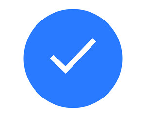 blue checkmark icon for verification and task approval isolated on png transparent background © Photix Studio