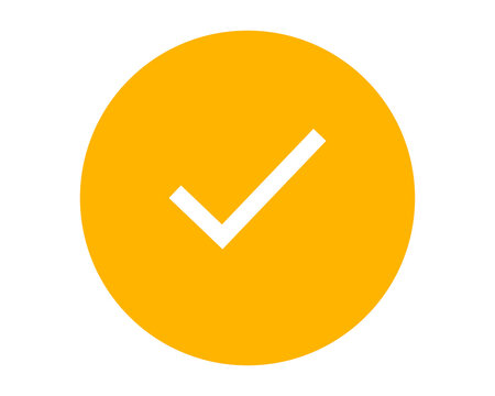 checkmark right tick sign icon inside orange circle png file transparent background