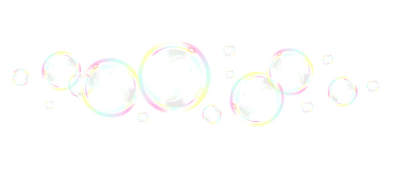 Transparent bubble PNG overlay featuring iridescent shine and smooth 3D surface ideal for Photoshop edits, foam effects and detergent-themed artwork
