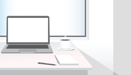 Fototapeta premium Vector of Minimalist clean Workspace