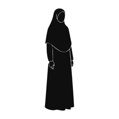 Silhouette of Muslim Woman in Hijab and Abaya Modest Fashion