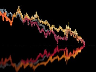 break even chart isolated on a black background